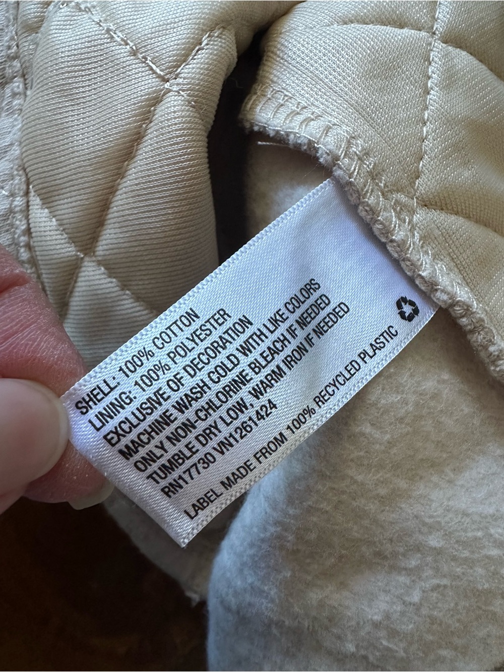 Wild Fable Beige Women's Hooded Pullover Cropped Cotton Sweatshirt L - Picture 7 of 8